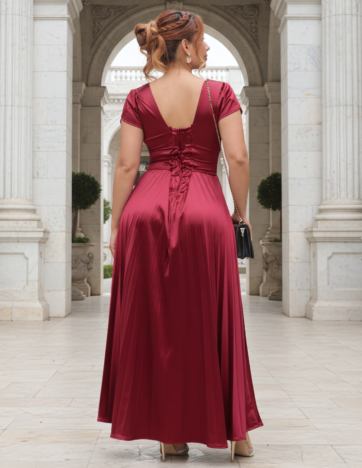 VESTIDO DE FIESTA VINO