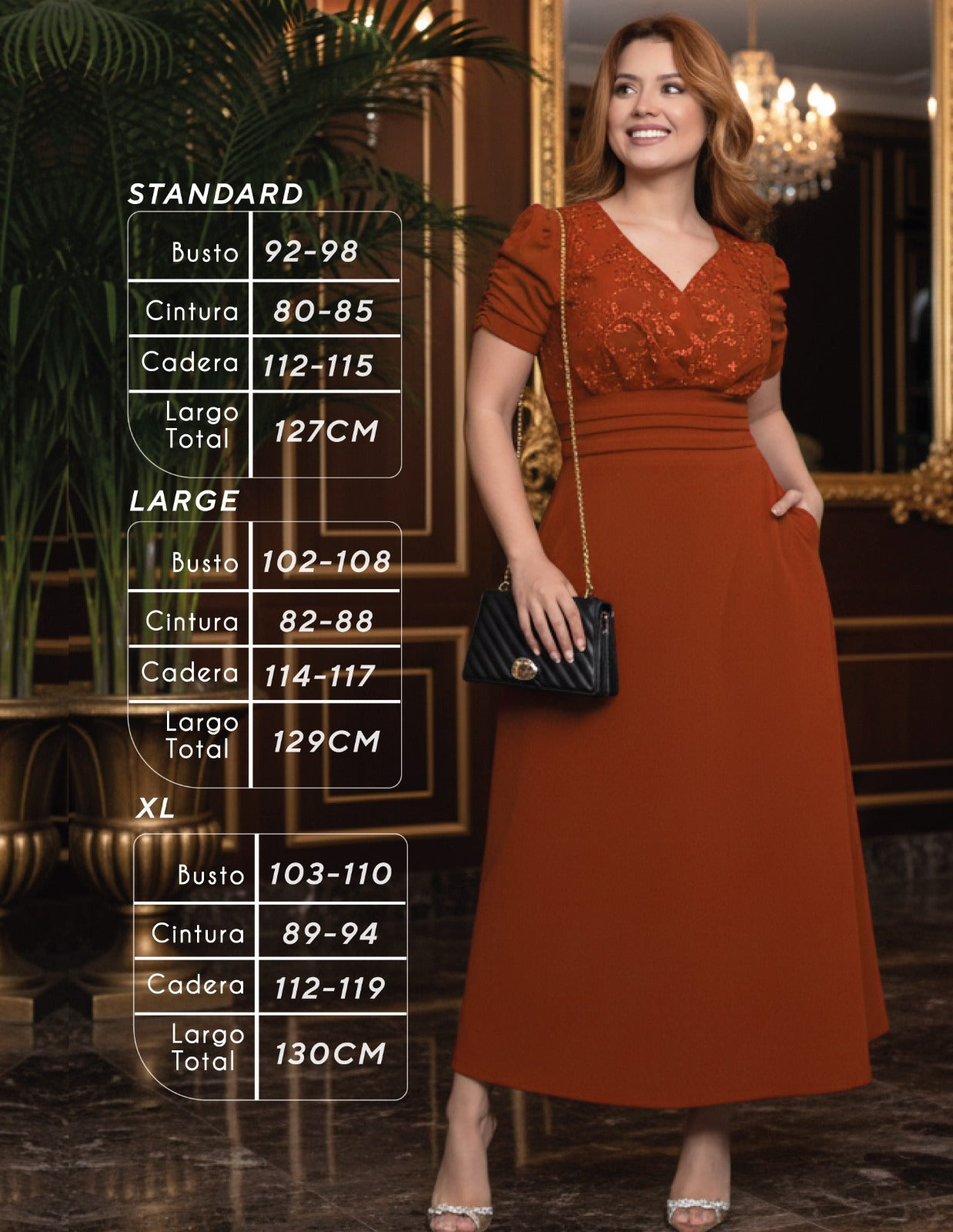 VESTIDO DE FIESTA TERRACOTA