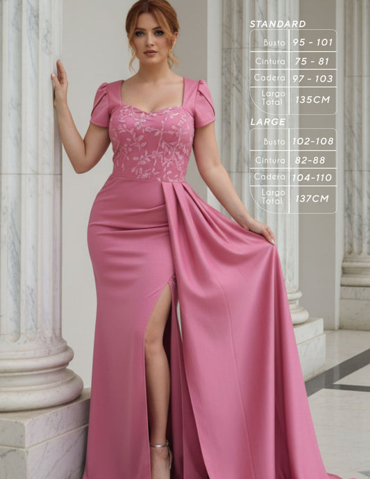 VESTIDO DE FIESTA ROSADO